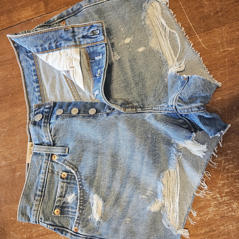 Distressed Denim Shorts